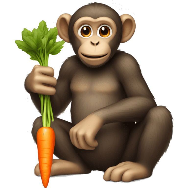 Monkey with carrot in hand  emoji