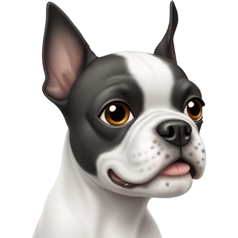 White Boston terrier emoji