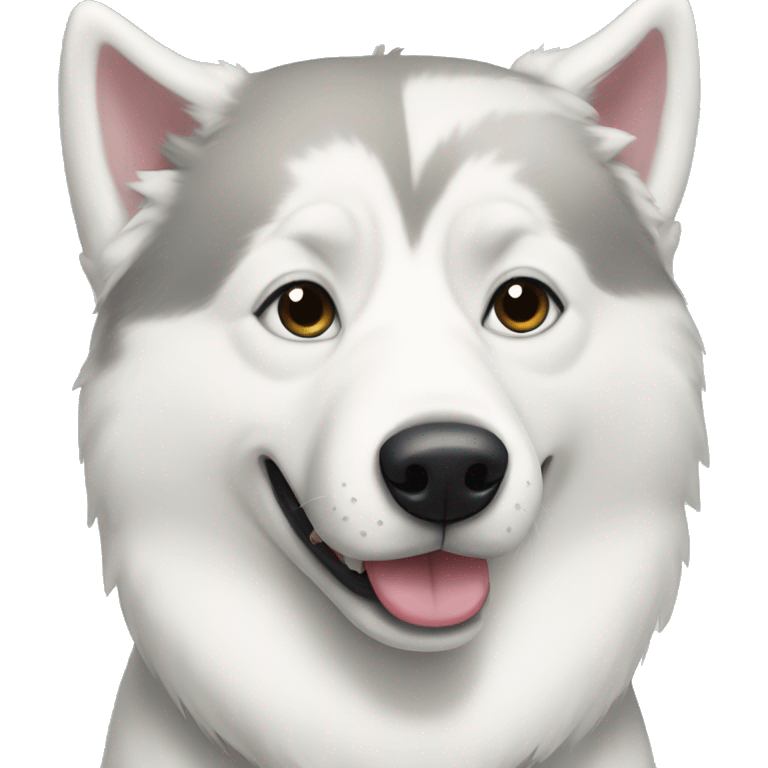 White Australian Husky wearing pajamas  emoji