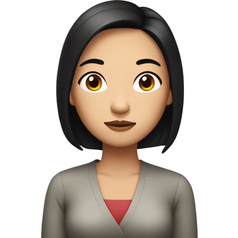 intrigued asian woman with black hair emoji