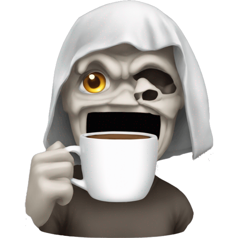 askull drinking coffee emoji emoji