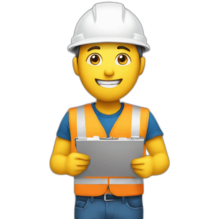 Man in hard hat with clipboard emoji