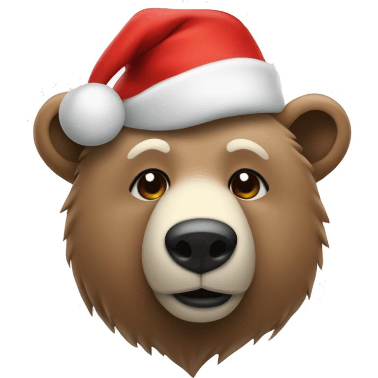 Poler bear wearing a Santa hat emoji