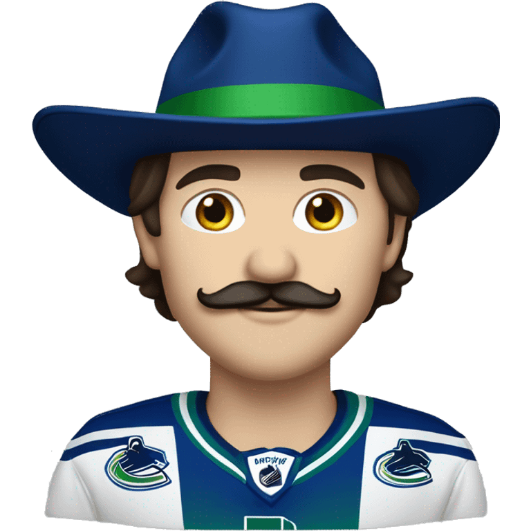 handsome brunette vancouver Canucks fan with moustache and hat emoji