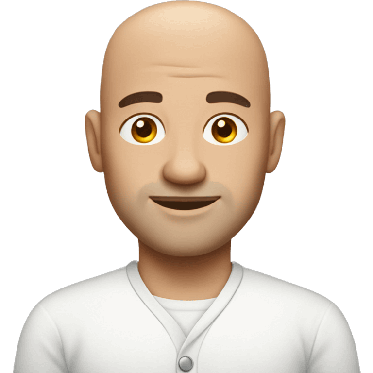 Semi bald man in white shirt emoji