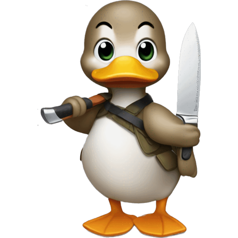 cute duck with knife emoji