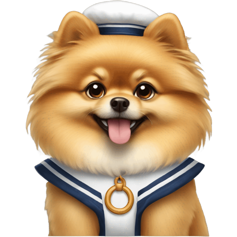 Pomeranian wearing sailor costume emoji