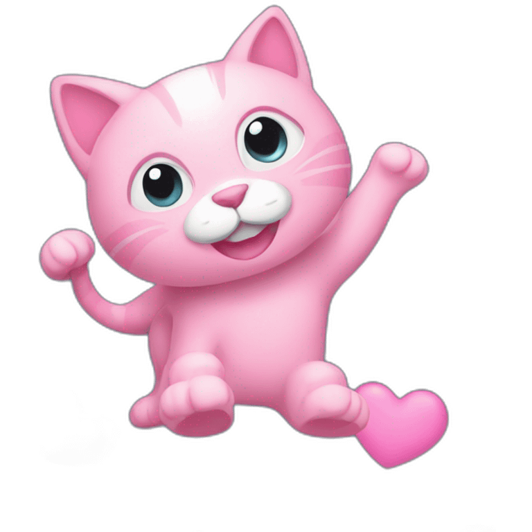 happy pink cat emoji