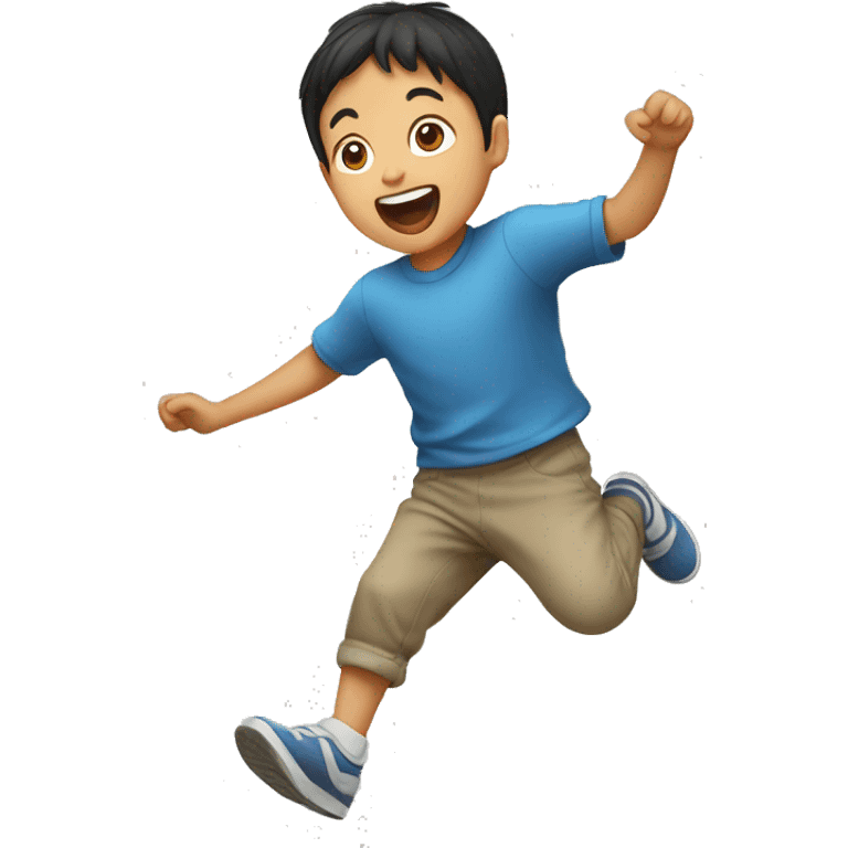 asian jumping child emoji