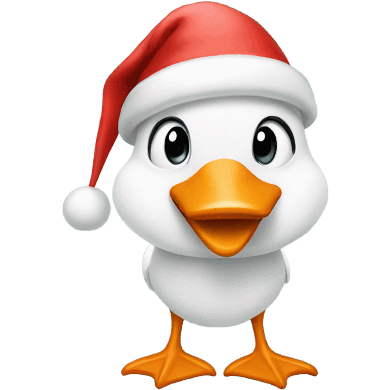 Goose with Christmas hat emoji