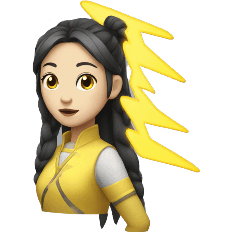 yellow chinese lightning girl emoji