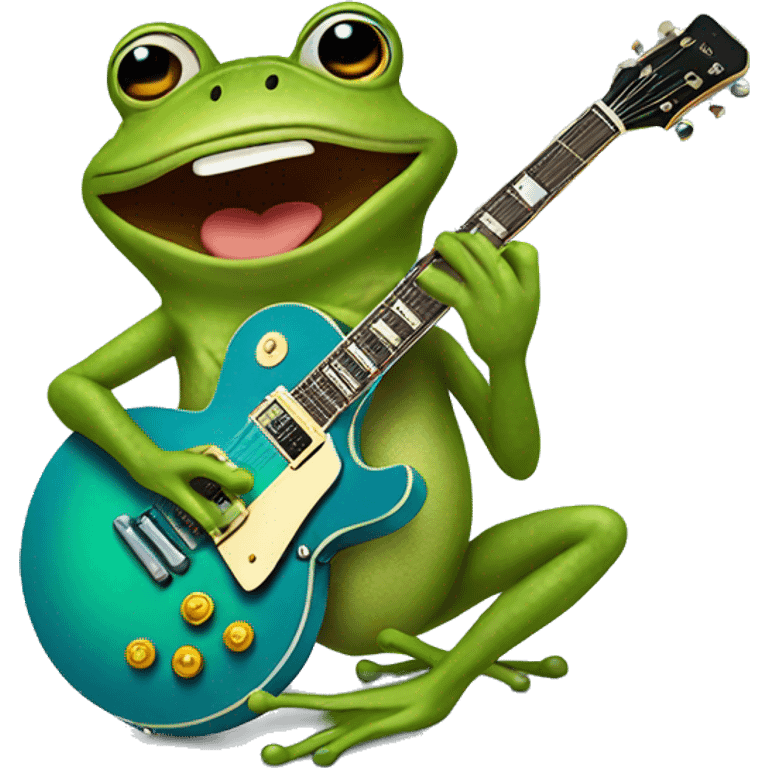 Frog playing Les Paul  emoji