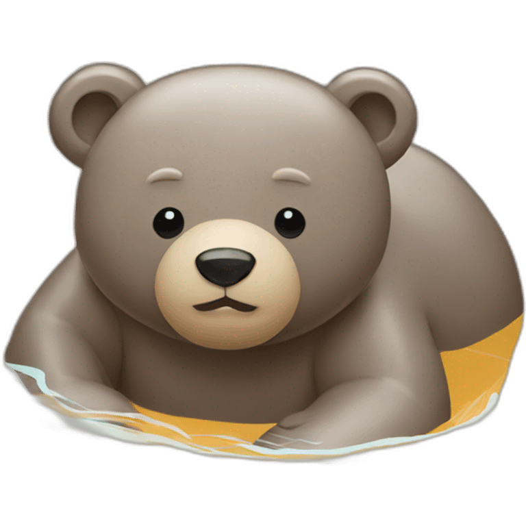 bear swimming in a pool emoji