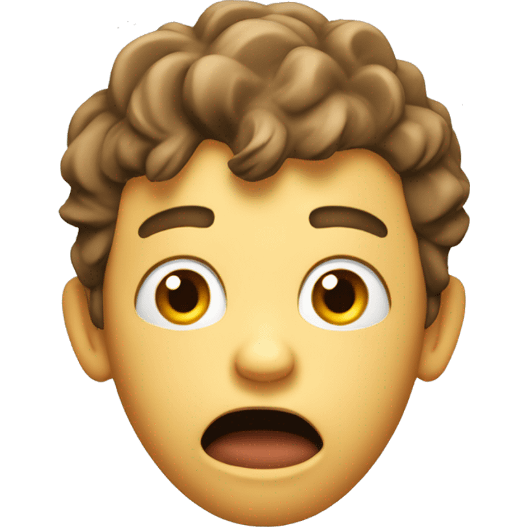 3D shocked boy emoji