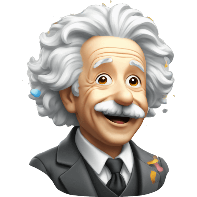 happy albert einstein shooting confetti emoji