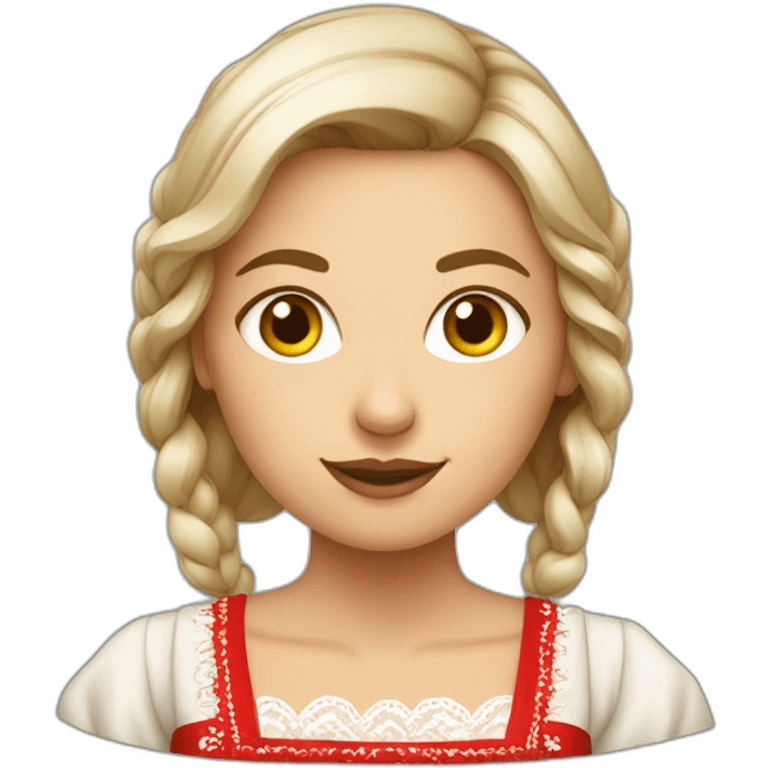 A Polish woman with a typical Polish dress emoji