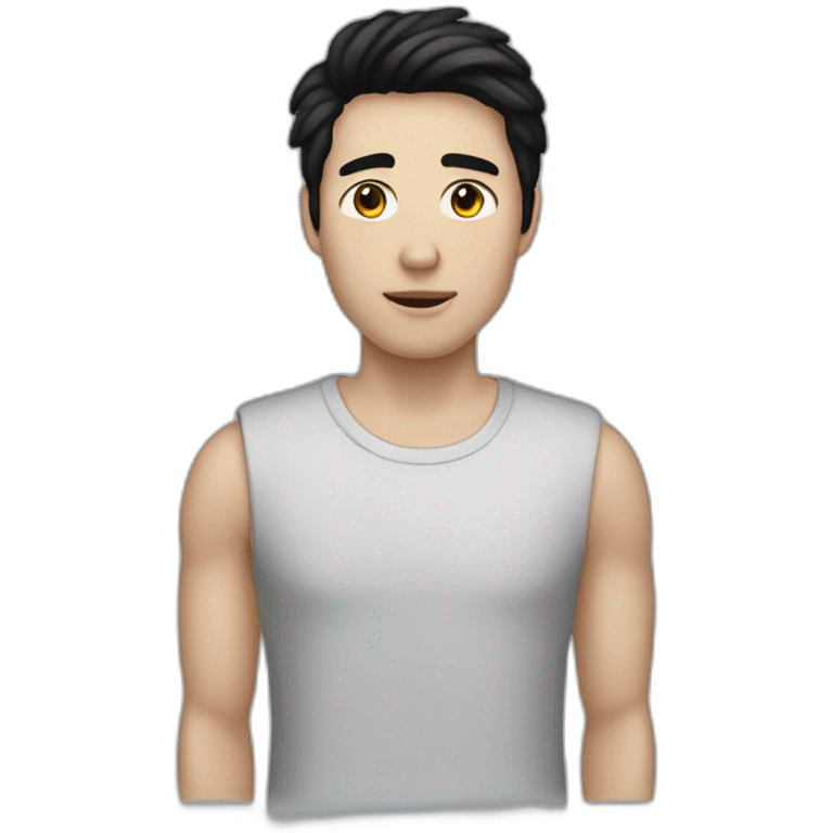 25yo white male with black hair but no face (no eyes, no nose, no mouth, no eyebrows) emoji