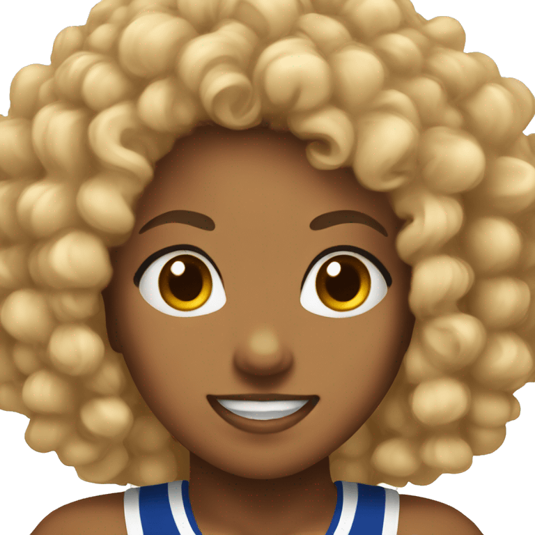 tan Cheerleader curly hair  emoji