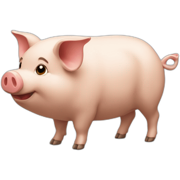 Chat sur un cochon emoji