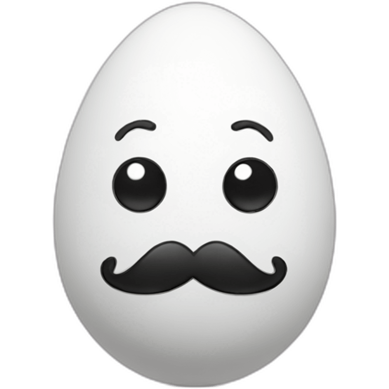 egg with a mustache emoji