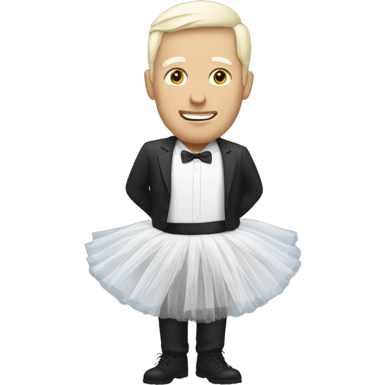 White man wearing a tutu emoji