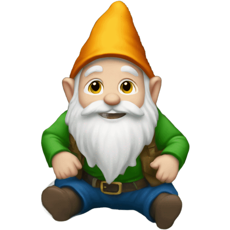 Gnome child sitting on a mountain of cash emoji