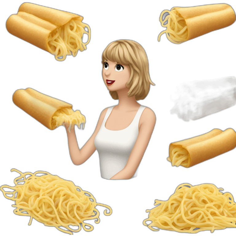 taylor swift qui mange des spagettis a la carbonara emoji