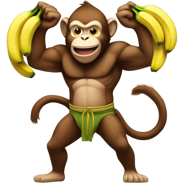 Big buff monkey with bananas emoji