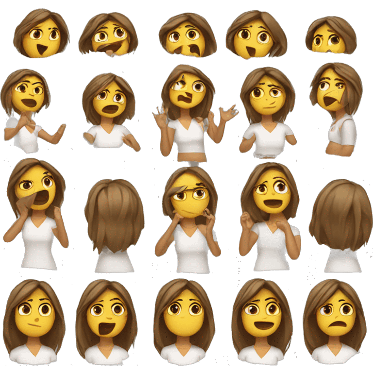 Chica haciendo fotos emoji