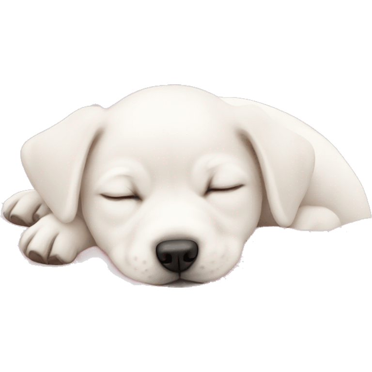 White puppies sleeping in bed pink pastel emoji