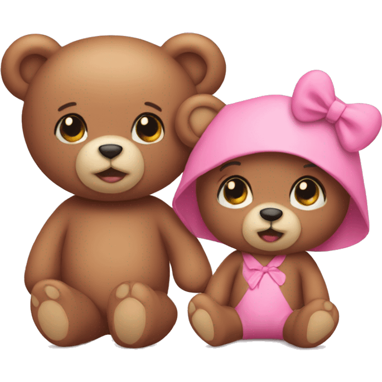 pink teddy bear couple emoji