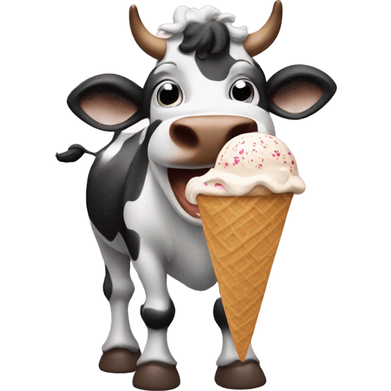 cow eating ice cream  emoji