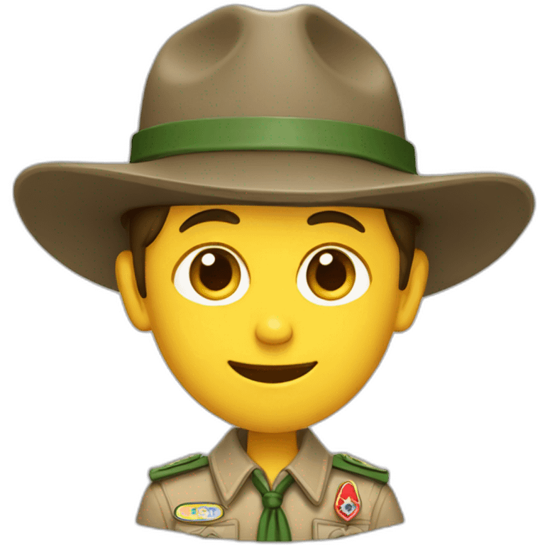 French boyscout with a campaign hat emoji