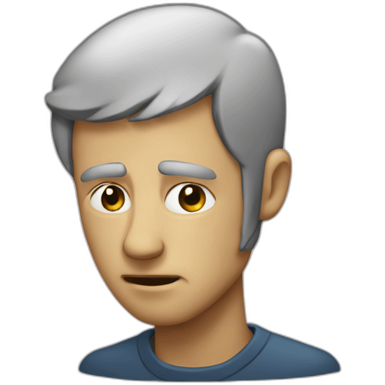 a man crying like fontain on a computer emoji