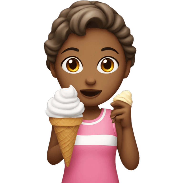 Girl eating ice cream emoji