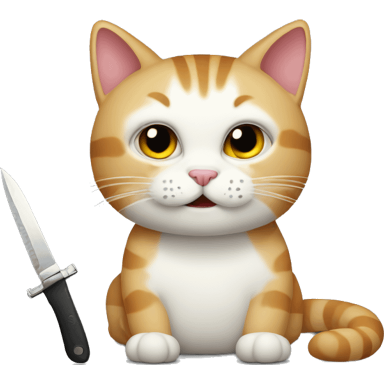 A cat with a knife emoji