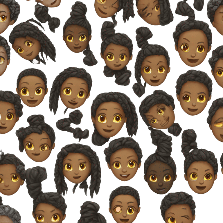 A black girl with braids  emoji