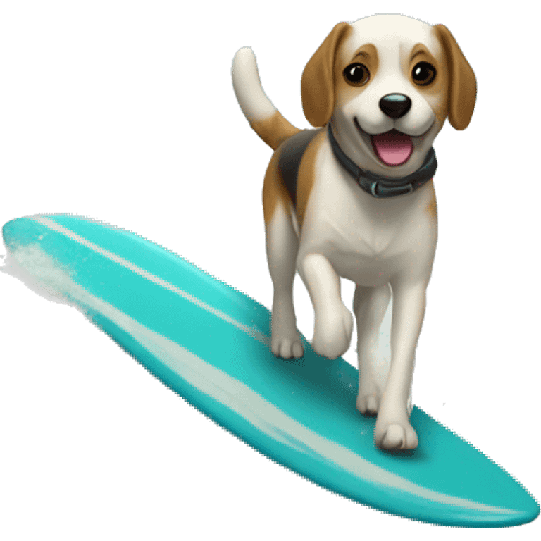 chien qui fait du surf emoji