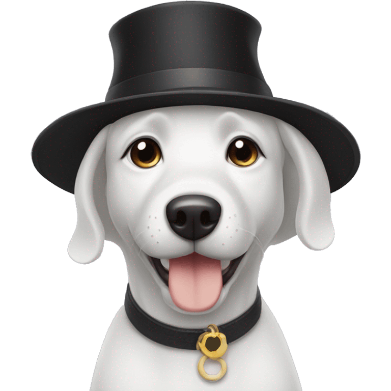 Black dog with a White hat emoji