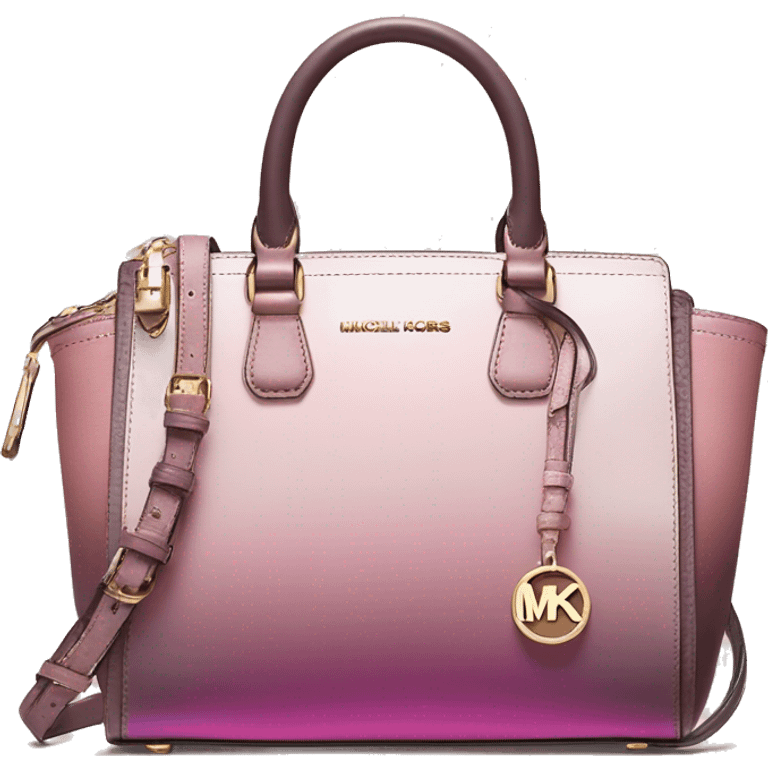 Realistic pink and mauve ombre iridescent metallic michael kors satchel. emoji