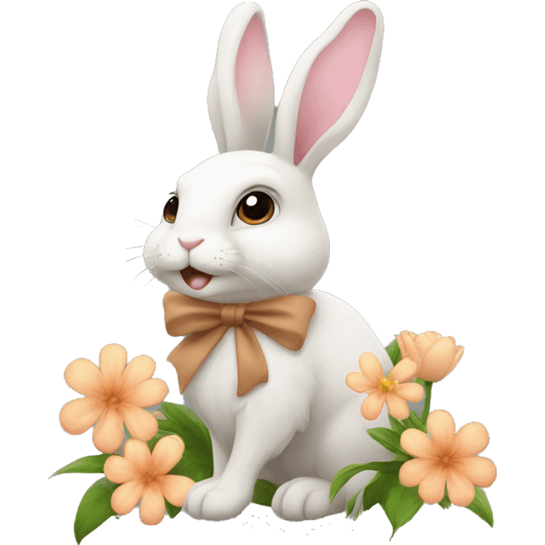 Bunny with fowers emoji