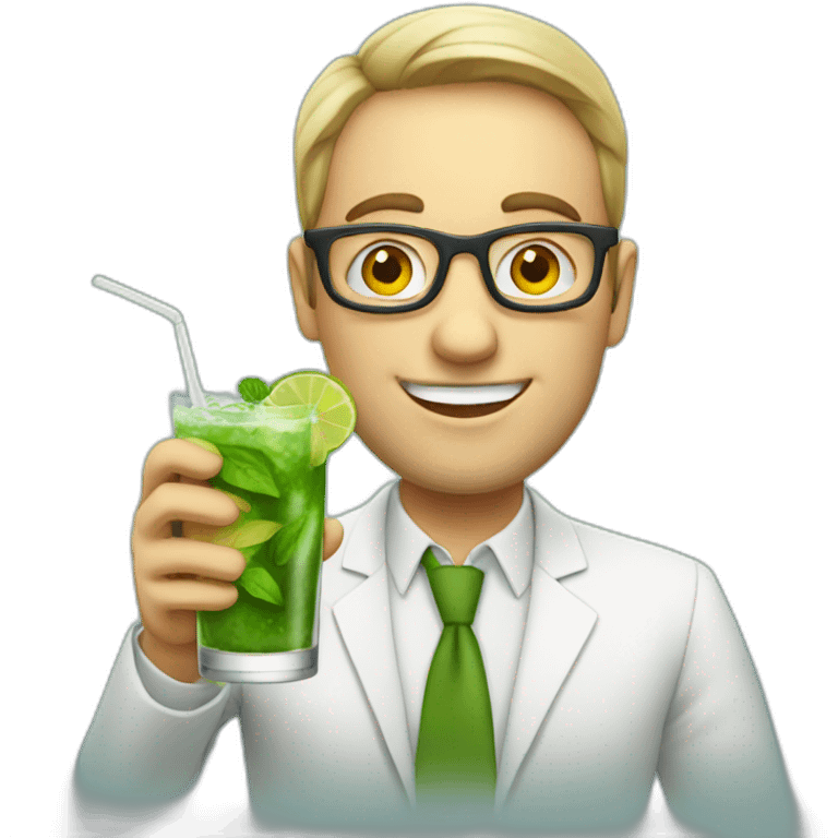 white teacher drinking mojito emoji