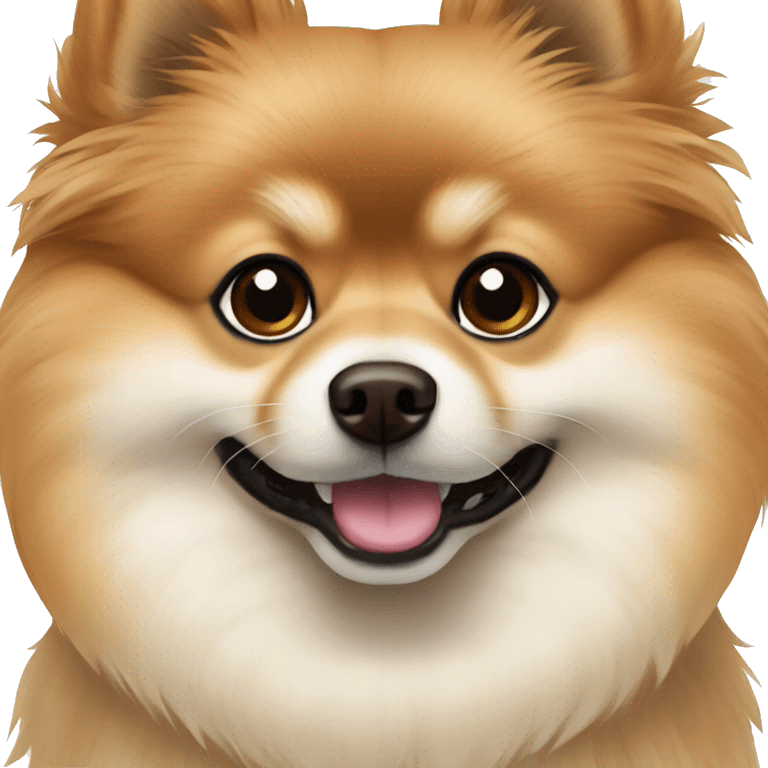 Brown beige cream dark snout pomeranian emoji