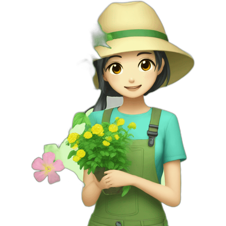 anime gardener asian girl emoji