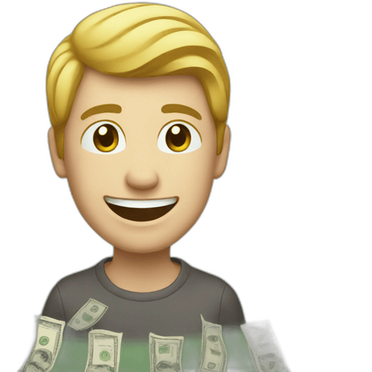 happy person with cash emoji