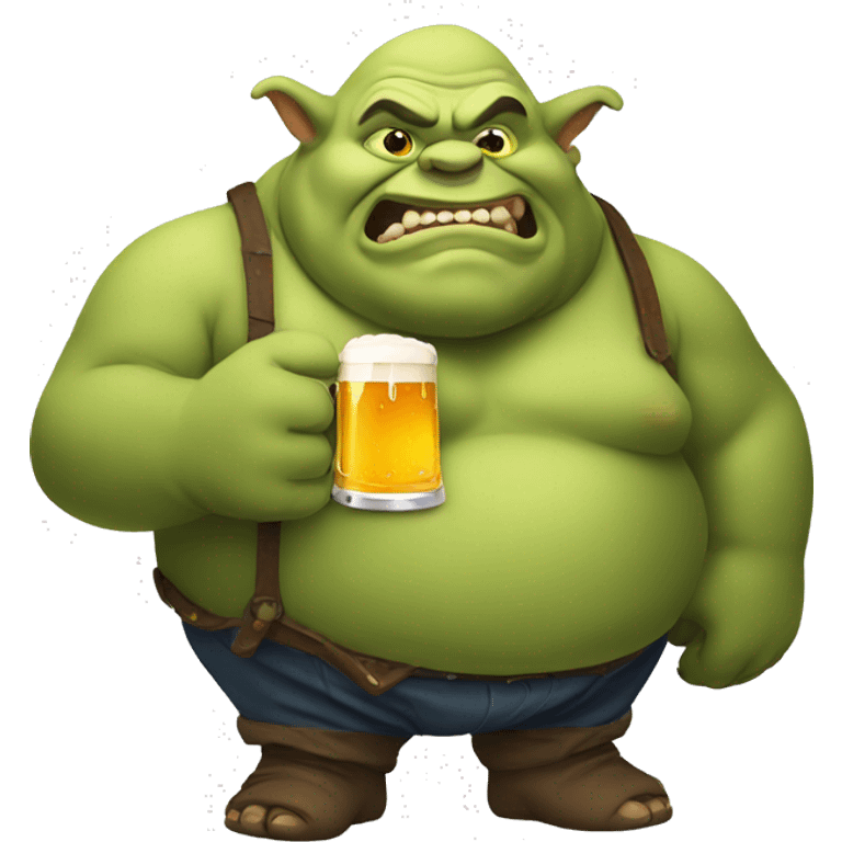 fat ogre with beer emoji