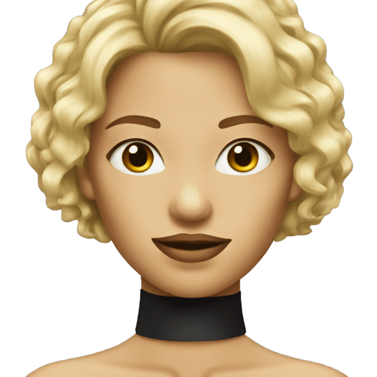 Blond female with a black choker emoji