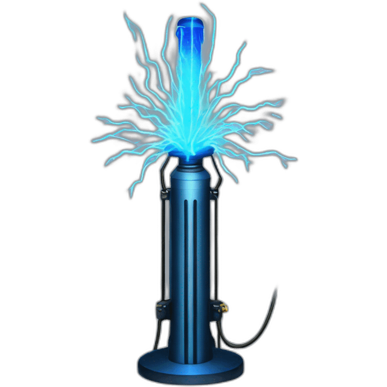 Nikola Tesla coil with blue sparks emoji