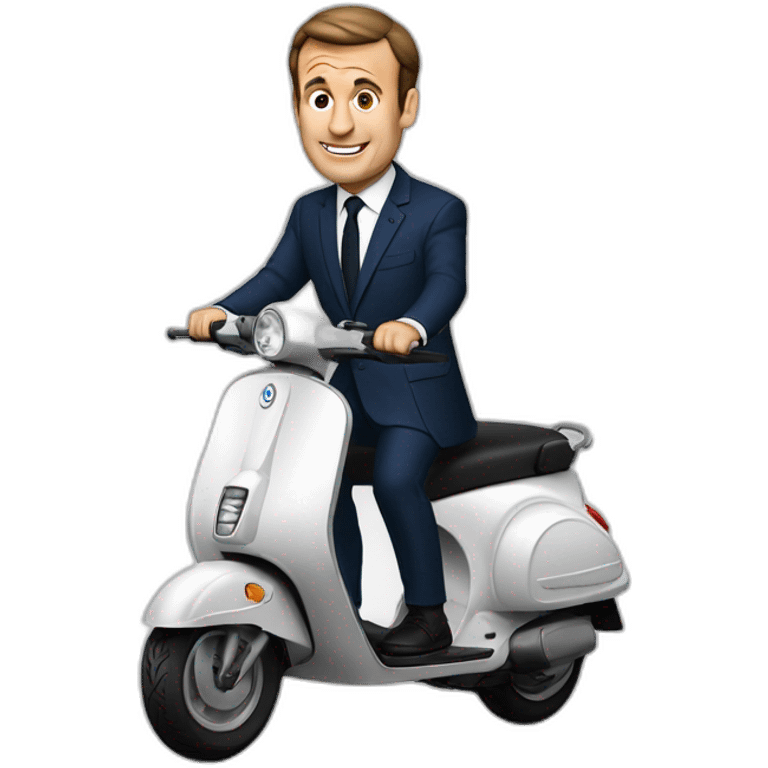 Macron sur un scooter emoji