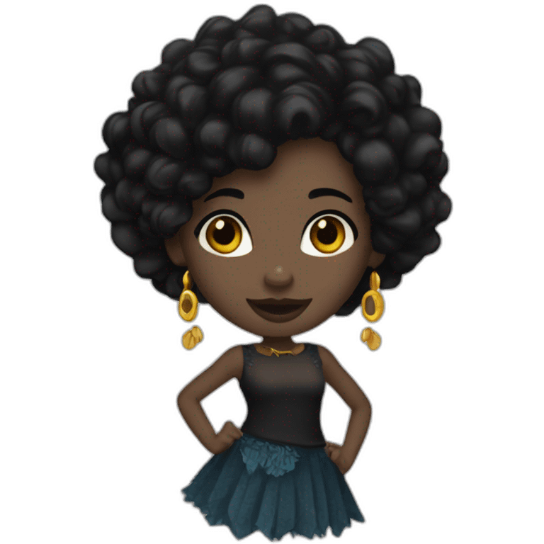 AfroCarribean-goth-girl-with-black-hair-and-brown-eyes--dancing emoji